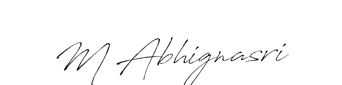if you are searching for the best signature style for your name M Abhignasri. so please give up your signature search. here we have designed multiple signature styles  using Antro_Vectra. M Abhignasri signature style 6 images and pictures png