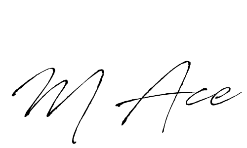 Design your own signature with our free online signature maker. With this signature software, you can create a handwritten (Antro_Vectra) signature for name M Ace. M Ace signature style 6 images and pictures png