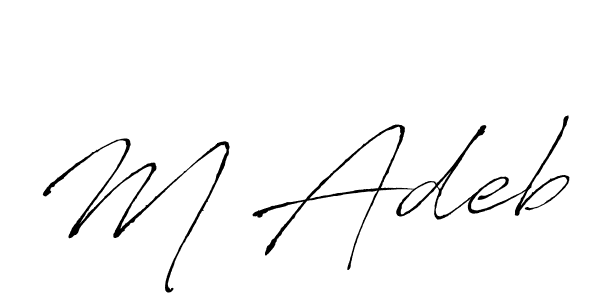 Create a beautiful signature design for name M Adeb. With this signature (Antro_Vectra) fonts, you can make a handwritten signature for free. M Adeb signature style 6 images and pictures png