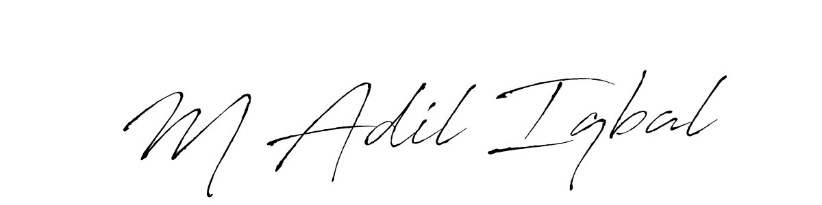 This is the best signature style for the M Adil Iqbal name. Also you like these signature font (Antro_Vectra). Mix name signature. M Adil Iqbal signature style 6 images and pictures png