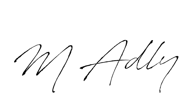 Design your own signature with our free online signature maker. With this signature software, you can create a handwritten (Antro_Vectra) signature for name M Adly. M Adly signature style 6 images and pictures png