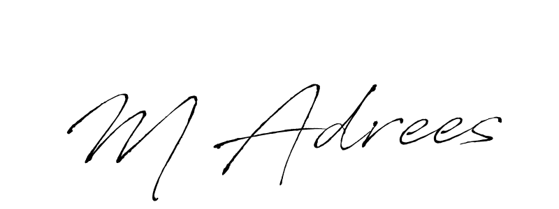 Create a beautiful signature design for name M Adrees. With this signature (Antro_Vectra) fonts, you can make a handwritten signature for free. M Adrees signature style 6 images and pictures png