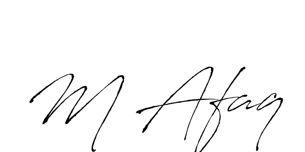 How to make M Afaq name signature. Use Antro_Vectra style for creating short signs online. This is the latest handwritten sign. M Afaq signature style 6 images and pictures png