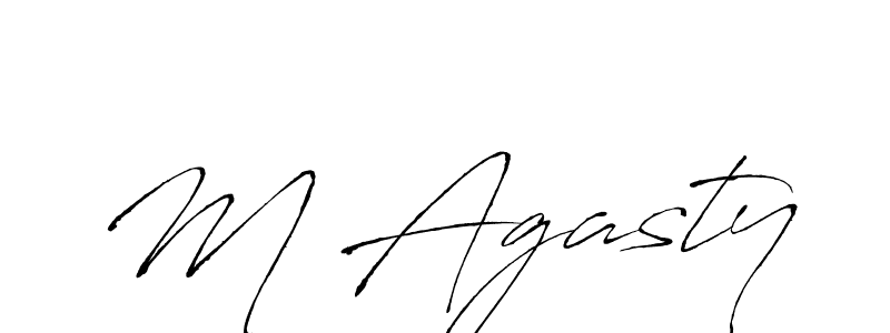 M Agasty stylish signature style. Best Handwritten Sign (Antro_Vectra) for my name. Handwritten Signature Collection Ideas for my name M Agasty. M Agasty signature style 6 images and pictures png