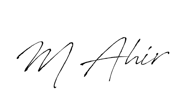 Create a beautiful signature design for name M Ahir. With this signature (Antro_Vectra) fonts, you can make a handwritten signature for free. M Ahir signature style 6 images and pictures png