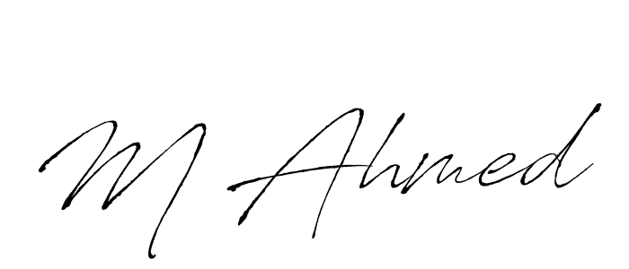 Create a beautiful signature design for name M Ahmed. With this signature (Antro_Vectra) fonts, you can make a handwritten signature for free. M Ahmed signature style 6 images and pictures png