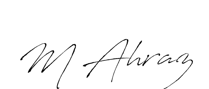 Also You can easily find your signature by using the search form. We will create M Ahraz name handwritten signature images for you free of cost using Antro_Vectra sign style. M Ahraz signature style 6 images and pictures png