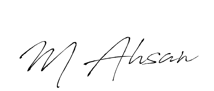 How to make M Ahsan name signature. Use Antro_Vectra style for creating short signs online. This is the latest handwritten sign. M Ahsan signature style 6 images and pictures png