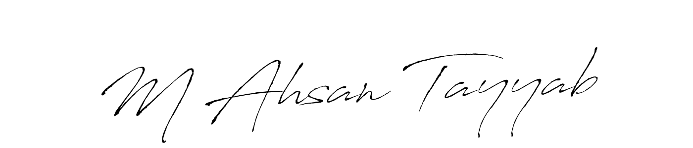 How to make M Ahsan Tayyab name signature. Use Antro_Vectra style for creating short signs online. This is the latest handwritten sign. M Ahsan Tayyab signature style 6 images and pictures png