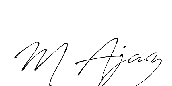 Use a signature maker to create a handwritten signature online. With this signature software, you can design (Antro_Vectra) your own signature for name M Ajaz. M Ajaz signature style 6 images and pictures png