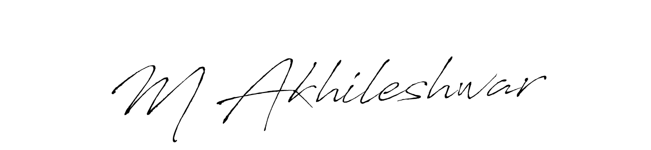 Design your own signature with our free online signature maker. With this signature software, you can create a handwritten (Antro_Vectra) signature for name M Akhileshwar. M Akhileshwar signature style 6 images and pictures png