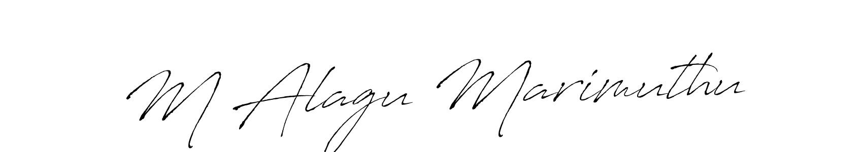 Use a signature maker to create a handwritten signature online. With this signature software, you can design (Antro_Vectra) your own signature for name M Alagu Marimuthu. M Alagu Marimuthu signature style 6 images and pictures png