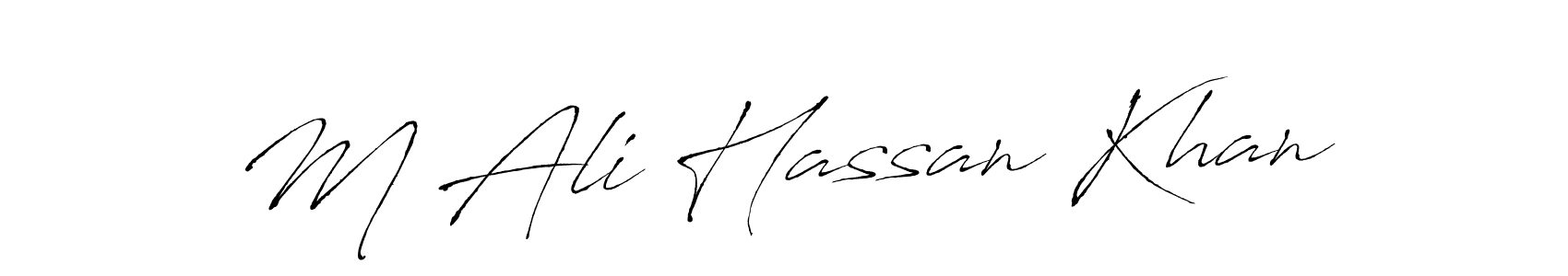 M Ali Hassan Khan stylish signature style. Best Handwritten Sign (Antro_Vectra) for my name. Handwritten Signature Collection Ideas for my name M Ali Hassan Khan. M Ali Hassan Khan signature style 6 images and pictures png