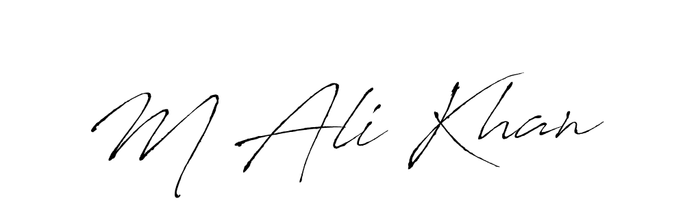 Design your own signature with our free online signature maker. With this signature software, you can create a handwritten (Antro_Vectra) signature for name M Ali Khan. M Ali Khan signature style 6 images and pictures png