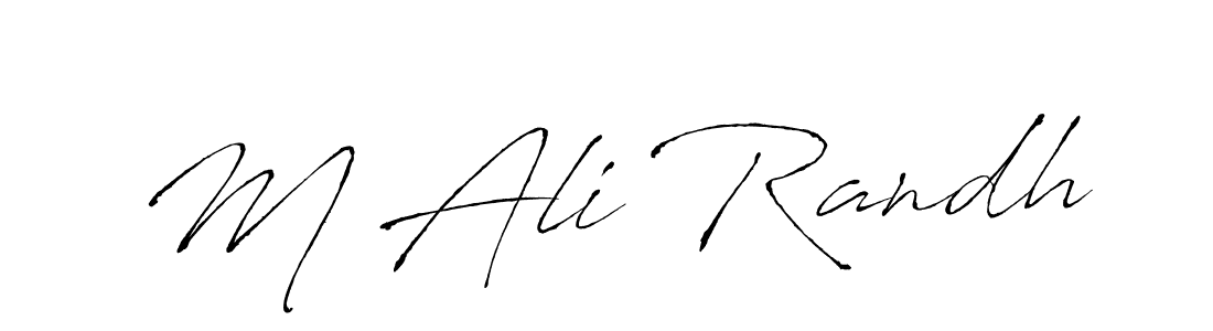 The best way (Antro_Vectra) to make a short signature is to pick only two or three words in your name. The name M Ali Randh include a total of six letters. For converting this name. M Ali Randh signature style 6 images and pictures png
