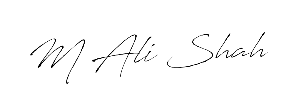 Create a beautiful signature design for name M Ali Shah. With this signature (Antro_Vectra) fonts, you can make a handwritten signature for free. M Ali Shah signature style 6 images and pictures png