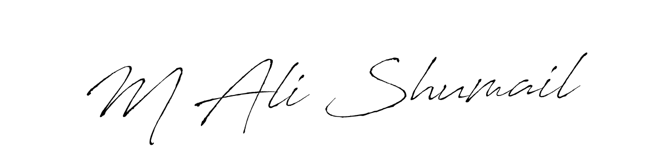 Design your own signature with our free online signature maker. With this signature software, you can create a handwritten (Antro_Vectra) signature for name M Ali Shumail. M Ali Shumail signature style 6 images and pictures png