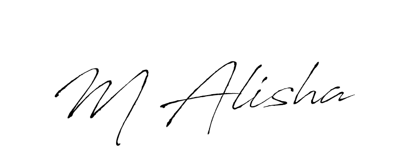 Create a beautiful signature design for name M Alisha. With this signature (Antro_Vectra) fonts, you can make a handwritten signature for free. M Alisha signature style 6 images and pictures png