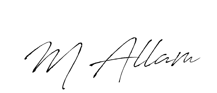 Also You can easily find your signature by using the search form. We will create M Allam name handwritten signature images for you free of cost using Antro_Vectra sign style. M Allam signature style 6 images and pictures png