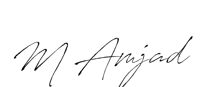 Create a beautiful signature design for name M Amjad. With this signature (Antro_Vectra) fonts, you can make a handwritten signature for free. M Amjad signature style 6 images and pictures png