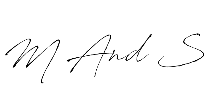 The best way (Antro_Vectra) to make a short signature is to pick only two or three words in your name. The name M And S include a total of six letters. For converting this name. M And S signature style 6 images and pictures png