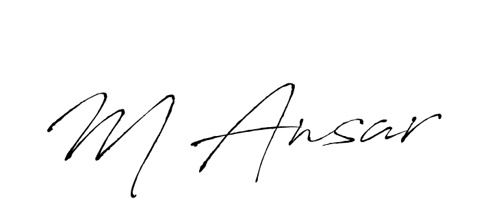Create a beautiful signature design for name M Ansar. With this signature (Antro_Vectra) fonts, you can make a handwritten signature for free. M Ansar signature style 6 images and pictures png