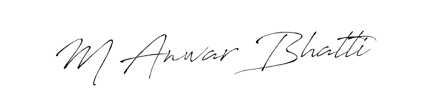 You should practise on your own different ways (Antro_Vectra) to write your name (M Anwar Bhatti) in signature. don't let someone else do it for you. M Anwar Bhatti signature style 6 images and pictures png