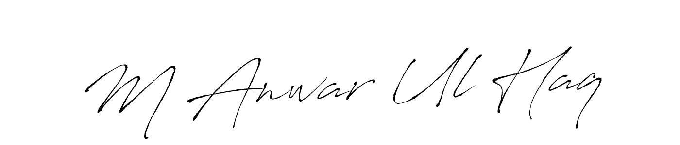 You should practise on your own different ways (Antro_Vectra) to write your name (M Anwar Ul Haq) in signature. don't let someone else do it for you. M Anwar Ul Haq signature style 6 images and pictures png