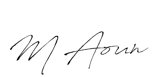 Design your own signature with our free online signature maker. With this signature software, you can create a handwritten (Antro_Vectra) signature for name M Aoun. M Aoun signature style 6 images and pictures png