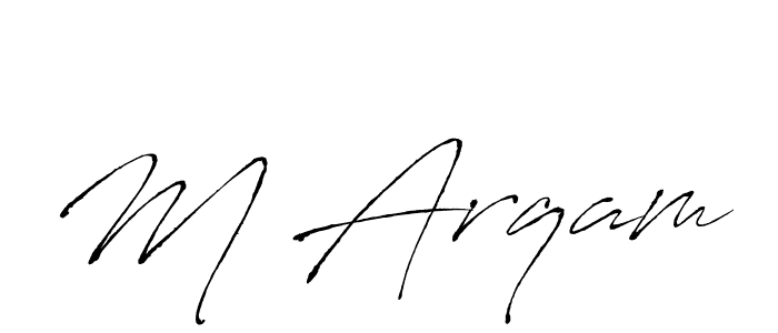 Design your own signature with our free online signature maker. With this signature software, you can create a handwritten (Antro_Vectra) signature for name M Arqam. M Arqam signature style 6 images and pictures png
