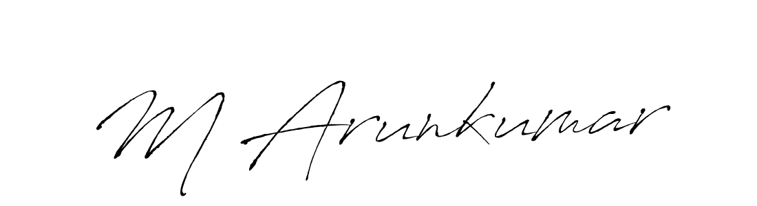 How to make M Arunkumar name signature. Use Antro_Vectra style for creating short signs online. This is the latest handwritten sign. M Arunkumar signature style 6 images and pictures png