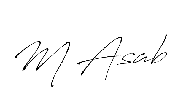 Create a beautiful signature design for name M Asab. With this signature (Antro_Vectra) fonts, you can make a handwritten signature for free. M Asab signature style 6 images and pictures png