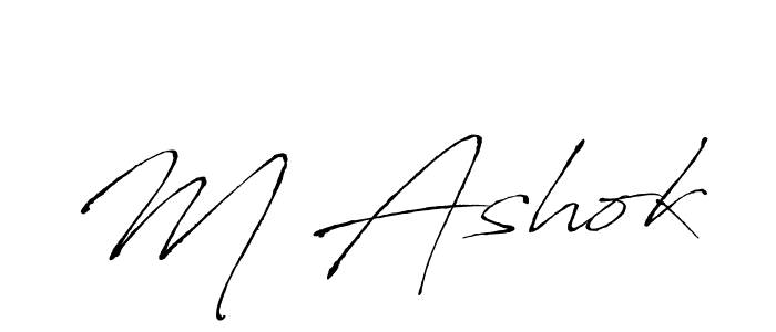 How to make M Ashok signature? Antro_Vectra is a professional autograph style. Create handwritten signature for M Ashok name. M Ashok signature style 6 images and pictures png