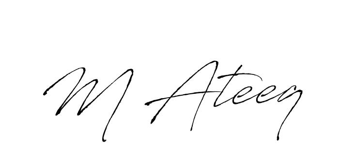 Make a beautiful signature design for name M Ateeq. With this signature (Antro_Vectra) style, you can create a handwritten signature for free. M Ateeq signature style 6 images and pictures png