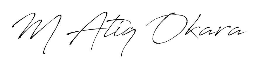Also we have M Atiq Okara name is the best signature style. Create professional handwritten signature collection using Antro_Vectra autograph style. M Atiq Okara signature style 6 images and pictures png