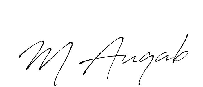 Create a beautiful signature design for name M Auqab. With this signature (Antro_Vectra) fonts, you can make a handwritten signature for free. M Auqab signature style 6 images and pictures png