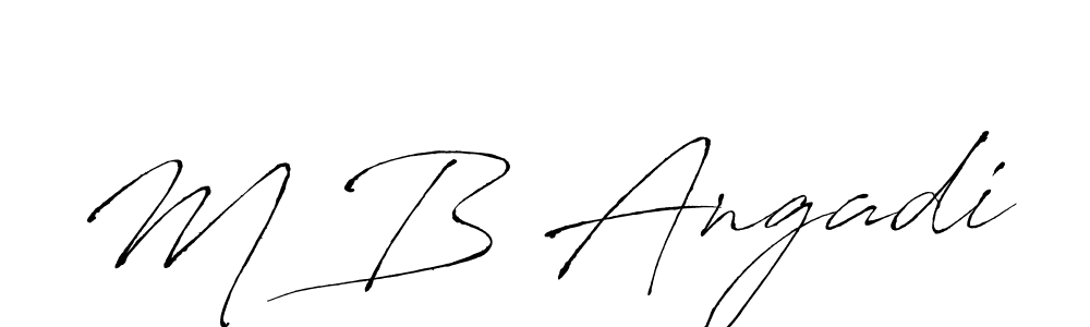 Create a beautiful signature design for name M B Angadi. With this signature (Antro_Vectra) fonts, you can make a handwritten signature for free. M B Angadi signature style 6 images and pictures png