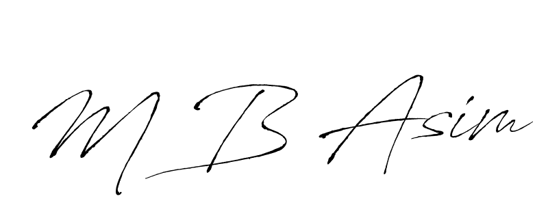 The best way (Antro_Vectra) to make a short signature is to pick only two or three words in your name. The name M B Asim include a total of six letters. For converting this name. M B Asim signature style 6 images and pictures png