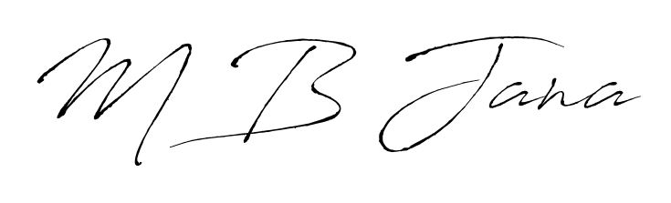 Enhance your business communications with M B Jana signature in Antro_Vectra lettering. Clean, modern, and universally compatible. M B Jana signature style 6 images and pictures png