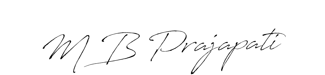 How to make M B Prajapati name signature. Use Antro_Vectra style for creating short signs online. This is the latest handwritten sign. M B Prajapati signature style 6 images and pictures png