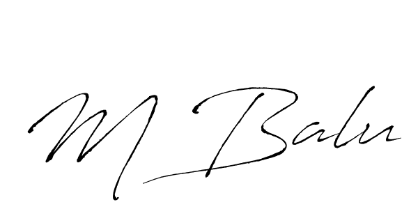 Design your own signature with our free online signature maker. With this signature software, you can create a handwritten (Antro_Vectra) signature for name M Balu. M Balu signature style 6 images and pictures png