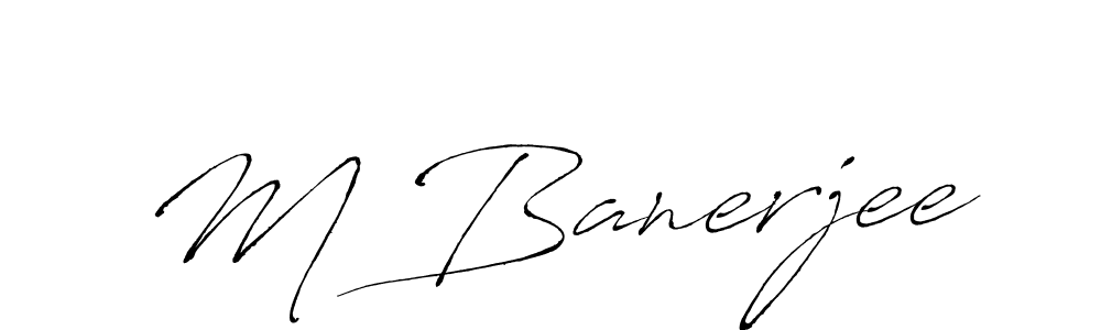 M Banerjee stylish signature style. Best Handwritten Sign (Antro_Vectra) for my name. Handwritten Signature Collection Ideas for my name M Banerjee. M Banerjee signature style 6 images and pictures png
