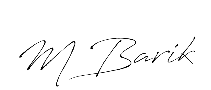 Antro_Vectra is a professional signature style that is perfect for those who want to add a touch of class to their signature. It is also a great choice for those who want to make their signature more unique. Get M Barik name to fancy signature for free. M Barik signature style 6 images and pictures png