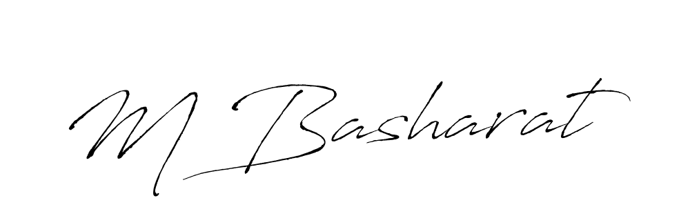 Design your own signature with our free online signature maker. With this signature software, you can create a handwritten (Antro_Vectra) signature for name M Basharat. M Basharat signature style 6 images and pictures png