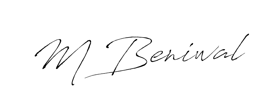 Use a signature maker to create a handwritten signature online. With this signature software, you can design (Antro_Vectra) your own signature for name M Beniwal. M Beniwal signature style 6 images and pictures png