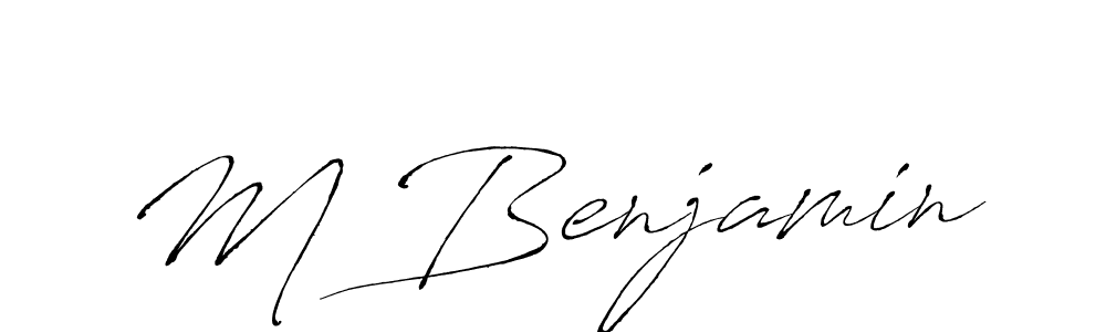 Design your own signature with our free online signature maker. With this signature software, you can create a handwritten (Antro_Vectra) signature for name M Benjamin. M Benjamin signature style 6 images and pictures png