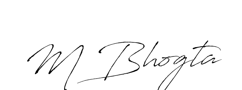 Create a beautiful signature design for name M Bhogta. With this signature (Antro_Vectra) fonts, you can make a handwritten signature for free. M Bhogta signature style 6 images and pictures png