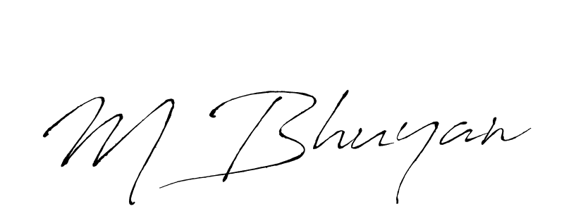 Create a beautiful signature design for name M Bhuyan. With this signature (Antro_Vectra) fonts, you can make a handwritten signature for free. M Bhuyan signature style 6 images and pictures png