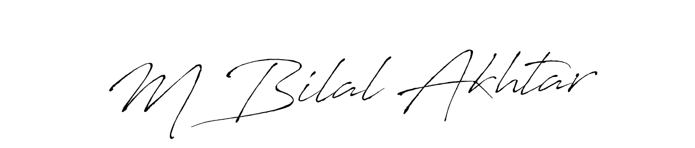 Design your own signature with our free online signature maker. With this signature software, you can create a handwritten (Antro_Vectra) signature for name M Bilal Akhtar. M Bilal Akhtar signature style 6 images and pictures png