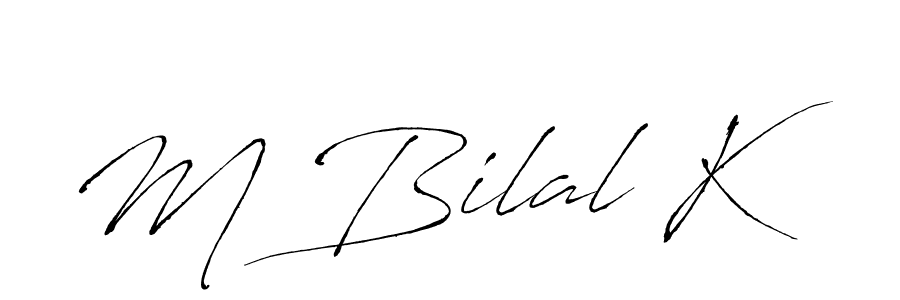 How to make M Bilal K name signature. Use Antro_Vectra style for creating short signs online. This is the latest handwritten sign. M Bilal K signature style 6 images and pictures png